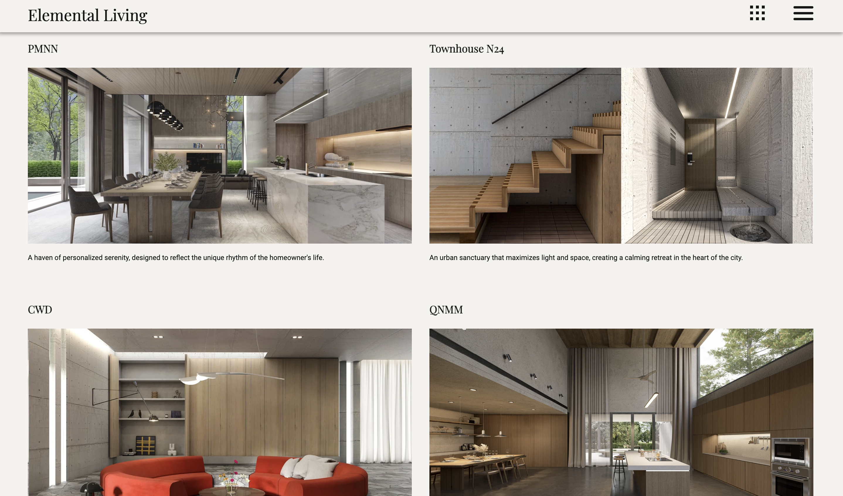 Elemental Living website